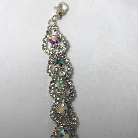 Sparkling rhinestone bracelet, marked - see photo, 8 in length, silver tone - Picture 5 of 7